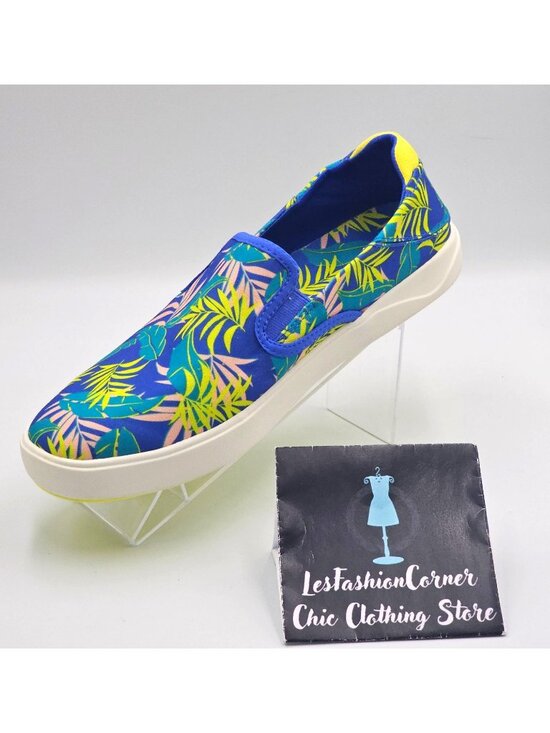 NWT OluKai Men\'s Laeahi Pai Sunset Blue Aloha Canvas Slip-On Sneakers Sz 10 2845 main image 7
